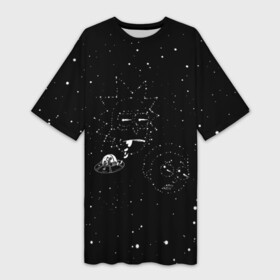 Платье-футболка 3D с принтом Star map Rick and Morty в Тюмени,  |  | dsgnosadchaya | rick  morty | star | vdosadir | джастин ройланд | дэн хармон | звезды | космос | миссикс | плюмбус | рик и морти