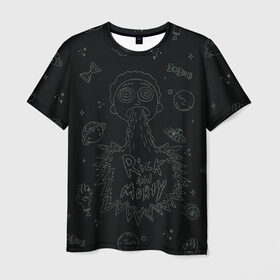 Мужская футболка 3D с принтом Planet Morty In Space в Тюмени, 100% полиэфир | прямой крой, круглый вырез горловины, длина до линии бедер | dsgnosadchaya | rick  morty | space debris | vdosadir | джастин ройланд | дэн хармон | миссикс | планета | плюмбус | рик и морти