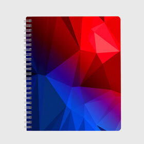 Тетрадь с принтом RED&BLUE в Тюмени, 100% бумага | 48 листов, плотность листов — 60 г/м2, плотность картонной обложки — 250 г/м2. Листы скреплены сбоку удобной пружинной спиралью. Уголки страниц и обложки скругленные. Цвет линий — светло-серый
 | Тематика изображения на принте: abstract | abstraction | color | geometry | paitnt | polygon | polygonal | psy | абстракция | геометрия | краски | неоновые | полигоны | психоделика
