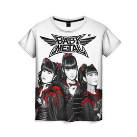 Женская футболка 3D с принтом BABYMETAL в Тюмени, 100% полиэфир ( синтетическое хлопкоподобное полотно) | прямой крой, круглый вырез горловины, длина до линии бедер | babymetal | moametal | su metal | yuimetal | бэбимэтал | группы | каваий метал | метал | музыка