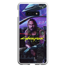 Чехол для Samsung S10E с принтом CYBERPUNK 2077 - КИАНУ в Тюмени, Силикон | Область печати: задняя сторона чехла, без боковых панелей | 2077 | cyber | cyberpunk | demon | glitch | keanu | logo | punk | reeves | samurai | symbol | team | trauma | глитч | демон | киану | кибер | киберпанк | клан | лого | логотип | огонь | панк | ривз | самурай | символ