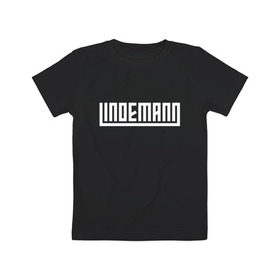 Детская футболка хлопок с принтом LINDEMANN в Тюмени, 100% хлопок | круглый вырез горловины, полуприлегающий силуэт, длина до линии бедер | lindeman | lindemann | logo | music | pain | rammstein | rock | rumstein | till | группа | линдеман | линдеманн | лого | логотип | метал | музыка | пэйн | раммштайн | рамштаин | рамштайн | рок | символ | тилль