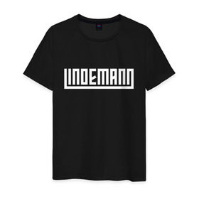Мужская футболка хлопок с принтом LINDEMANN в Тюмени, 100% хлопок | прямой крой, круглый вырез горловины, длина до линии бедер, слегка спущенное плечо. | lindeman | lindemann | logo | music | pain | rammstein | rock | rumstein | till | группа | линдеман | линдеманн | лого | логотип | метал | музыка | пэйн | раммштайн | рамштаин | рамштайн | рок | символ | тилль