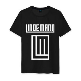 Мужская футболка хлопок с принтом LINDEMANN в Тюмени, 100% хлопок | прямой крой, круглый вырез горловины, длина до линии бедер, слегка спущенное плечо. | lindeman | lindemann | logo | music | pain | rammstein | rock | rumstein | till | группа | линдеман | линдеманн | лого | логотип | метал | музыка | пэйн | раммштайн | рамштаин | рамштайн | рок | символ | тилль