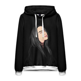 Мужская толстовка 3D с принтом Billie Eilish в Тюмени, 100% полиэстер | двухслойный капюшон со шнурком для регулировки, мягкие манжеты на рукавах и по низу толстовки, спереди карман-кенгуру с мягким внутренним слоем. | bad | billie | boy | boys | eilish | girl | girls | music | pop | rap | sad | trend | билли | грустно | девочка | девочки | девушка | мальчик | музыка | поп | рэп | тренд | эйлиш