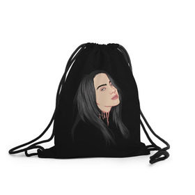 Рюкзак-мешок 3D с принтом Billie Eilish в Тюмени, 100% полиэстер | плотность ткани — 200 г/м2, размер — 35 х 45 см; лямки — толстые шнурки, застежка на шнуровке, без карманов и подкладки | bad | billie | boy | boys | eilish | girl | girls | music | pop | rap | sad | trend | билли | грустно | девочка | девочки | девушка | мальчик | музыка | поп | рэп | тренд | эйлиш