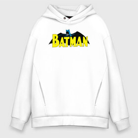 Мужское худи Oversize хлопок с принтом Batman logo в Тюмени, френч-терри — 70% хлопок, 30% полиэстер. Мягкий теплый начес внутри —100% хлопок | боковые карманы, эластичные манжеты и нижняя кромка, капюшон на магнитной кнопке | 80 | 80th | anniversary | bat man | batman | batman comics | caped crusader | dark knight | shtatjl | бетмен | брюс уэйн | бэт мен | бэтмен | тёмный рыцарь