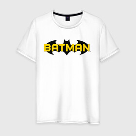 Мужская футболка хлопок с принтом Batman Logo в Тюмени, 100% хлопок | прямой крой, круглый вырез горловины, длина до линии бедер, слегка спущенное плечо. | 80 | 80th | anniversary | bat man | batman | batman comics | caped crusader | dark knight | shtatjl | бетмен | брюс уэйн | бэт мен | бэтмен | логотип | надпись | тёмный рыцарь