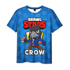 Мужская футболка 3D с принтом BRAWL STARS CROW в Тюмени, 100% полиэфир | прямой крой, круглый вырез горловины, длина до линии бедер | brawl stars | brawl stars crow | brawler | crow | бравл старз | бравлер | ворон
