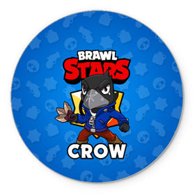 Коврик для мышки круглый с принтом BRAWL STARS CROW в Тюмени, резина и полиэстер | круглая форма, изображение наносится на всю лицевую часть | brawl stars | brawl stars crow | brawler | crow | бравл старз | бравлер | ворон