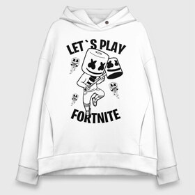 Женское худи Oversize хлопок с принтом FORTNITE x MARSHMELLO в Тюмени, френч-терри — 70% хлопок, 30% полиэстер. Мягкий теплый начес внутри —100% хлопок | боковые карманы, эластичные манжеты и нижняя кромка, капюшон на магнитной кнопке | fortnite | fortnite 2 | fortnite x | marshmello | ninja | ninja hyper streamer | ninja streamer | streamer | tyler blevins | маршмелло | ниндзя | фортнайт | фортнайт 2 | фортнайт глава 2