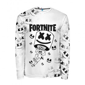 Мужской лонгслив 3D с принтом FORTNITE x MARSHMELLO в Тюмени, 100% полиэстер | длинные рукава, круглый вырез горловины, полуприлегающий силуэт | 