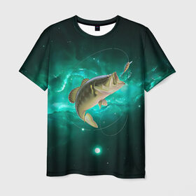 Мужская футболка 3D с принтом Рыбалка на карпа в Тюмени, 100% полиэфир | прямой крой, круглый вырез горловины, длина до линии бедер | большая рыба | карп | карповые | леска | наживка | рыба | рыбак | рыбаку | рыбалка | рыбка | рыболов | удилище | удочка