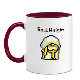 Кружка двухцветная с принтом SOUL KNIGHT СВЯЩЕННИК в Тюмени, керамика | объем — 330 мл, диаметр — 80 мм. Цветная ручка и кайма сверху, в некоторых цветах — вся внутренняя часть | knight играть | soul knight | soul knight ассасин | soul играть | гранд вотер | друид | игра soul | инженер. | соул кнайт | эльф