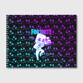 Альбом для рисования с принтом FORTNITE MARSHMELLO в Тюмени, 100% бумага
 | матовая бумага, плотность 200 мг. | Тематика изображения на принте: fnchap2 | fortnite | fortnite 2 | fortnite x | marshmello | ninja | ninja hyper streamer | ninja streamer | streamer | tyler blevins | маршмелло | ниндзя | фортнайт | фортнайт 2 | фортнайт глава 2