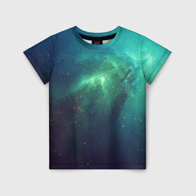 Детская футболка 3D с принтом GALAXY в Тюмени, 100% гипоаллергенный полиэфир | прямой крой, круглый вырез горловины, длина до линии бедер, чуть спущенное плечо, ткань немного тянется | Тематика изображения на принте: galaxy | nebula | space | star | абстракция | вселенная | галактика | звезда | звезды | космический | планеты