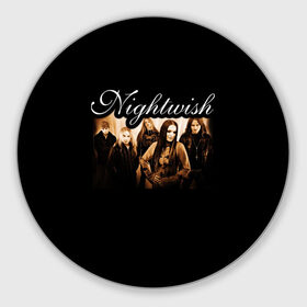 Коврик для мышки круглый с принтом Nightwish в Тюмени, резина и полиэстер | круглая форма, изображение наносится на всю лицевую часть | metal | nightwish | symphonic metal | tarja | tarja turunen | turunen | метал | найтвиш | симфоник метал | тарья | турунен