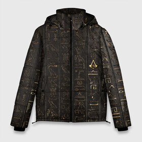 Мужская зимняя куртка 3D с принтом Egypt Hieroglyphs в Тюмени, верх — 100% полиэстер; подкладка — 100% полиэстер; утеплитель — 100% полиэстер | длина ниже бедра, свободный силуэт Оверсайз. Есть воротник-стойка, отстегивающийся капюшон и ветрозащитная планка. 

Боковые карманы с листочкой на кнопках и внутренний карман на молнии. | egypt | symbol | египет | знаки | иероглифы | надпись | символы