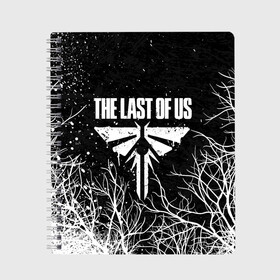 Тетрадь с принтом THE LAST OF US в Тюмени, 100% бумага | 48 листов, плотность листов — 60 г/м2, плотность картонной обложки — 250 г/м2. Листы скреплены сбоку удобной пружинной спиралью. Уголки страниц и обложки скругленные. Цвет линий — светло-серый
 | cicadas | fireflies | naughty dog | the last of us | the last of us part 2 | tlou | tlou2 | джоэл | ласт оф ас | одни из нас | последние из нас | цикады | элли