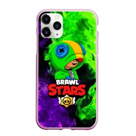 Чехол для iPhone 11 Pro Max матовый с принтом BRAWL STARS LEON в Тюмени, Силикон |  | 