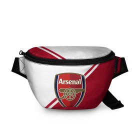 Поясная сумка 3D с принтом Arsenal FC в Тюмени, 100% полиэстер | плотная ткань, ремень с регулируемой длиной, внутри несколько карманов для мелочей, основное отделение и карман с обратной стороны сумки застегиваются на молнию | apl | arsenal | fc arsenal | football | англия | апл | арсенал | фк арсенал | футбол