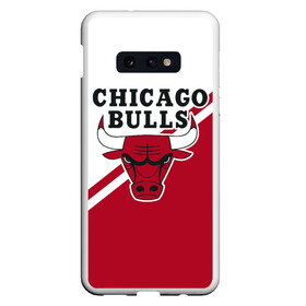 Чехол для Samsung S10E с принтом Chicago Bulls Red-White в Тюмени, Силикон | Область печати: задняя сторона чехла, без боковых панелей | Тематика изображения на принте: bulls | chicago | chicago bulls | nba | баскетбол | буллз | нба | чикаго | чикаго буллз