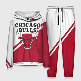 Мужской костюм 3D (с толстовкой) с принтом Chicago Bulls Red White в Тюмени,  |  | bulls | chicago | chicago bulls | nba | баскетбол | буллз | нба | чикаго | чикаго буллз