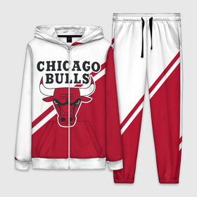 Женский костюм 3D с принтом Chicago Bulls Red White в Тюмени,  |  | bulls | chicago | chicago bulls | nba | баскетбол | буллз | нба | чикаго | чикаго буллз