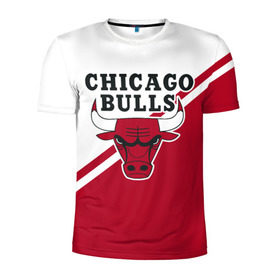 Мужская футболка 3D спортивная с принтом Chicago Bulls Red-White в Тюмени, 100% полиэстер с улучшенными характеристиками | приталенный силуэт, круглая горловина, широкие плечи, сужается к линии бедра | bulls | chicago | chicago bulls | nba | баскетбол | буллз | нба | чикаго | чикаго буллз