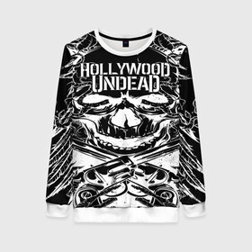 Женский свитшот 3D с принтом Hollywood Undead в Тюмени, 100% полиэстер с мягким внутренним слоем | круглый вырез горловины, мягкая резинка на манжетах и поясе, свободная посадка по фигуре | been | bloody nose | california | hell | lyrics | music | octone | official | psalms | records | rock | song | to | vevo | video | кранккор | метал | рэп рок | электроник