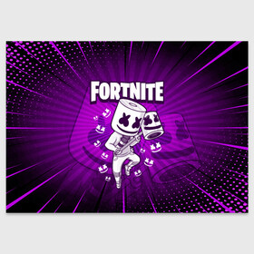 Поздравительная открытка с принтом FORTNITE MARSHMELLO в Тюмени, 100% бумага | плотность бумаги 280 г/м2, матовая, на обратной стороне линовка и место для марки
 | Тематика изображения на принте: chapter 2 | fortnite | marshmello | диджей | игры | маршмэллоу | молоток | фортнайт