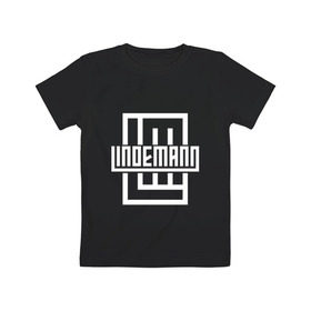 Детская футболка хлопок с принтом LINDEMANN в Тюмени, 100% хлопок | круглый вырез горловины, полуприлегающий силуэт, длина до линии бедер | f and m. | lindemann | lindemann auf | lindemann steh | skills in | steh auf | steh auf lindemann | линдеманн | тилль линдеманн