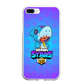 Чехол для iPhone 7Plus/8 Plus матовый с принтом BRAWL STARS LEON SHARK в Тюмени, Силикон | Область печати: задняя сторона чехла, без боковых панелей | brawl stars | bull | colt | crow | leon | leon shark | shark | stars | акула | берли | ворон | динамайк | кольт | леон | леон акула | нита | спайк | шелли | эль примо