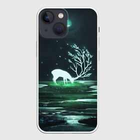 Чехол для iPhone 13 mini с принтом ОЛЕНЬ в Тюмени,  |  | star | stars | texture | вечер | вечерние иллюстрации | звезда | звезды | ночной пейзаж | ночные | ночь | природа | прогулки | текстуры