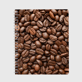 Тетрадь с принтом Coffee в Тюмени, 100% бумага | 48 листов, плотность листов — 60 г/м2, плотность картонной обложки — 250 г/м2. Листы скреплены сбоку удобной пружинной спиралью. Уголки страниц и обложки скругленные. Цвет линий — светло-серый
 | cofe | coffe | coffee | кофе | кофеин