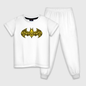 Детская пижама хлопок с принтом Batman logo в Тюмени, 100% хлопок |  брюки и футболка прямого кроя, без карманов, на брюках мягкая резинка на поясе и по низу штанин
 | bat man | batman | batman comics | caped crusader | comics | dark knight | shtatjl | бетмен | брюс уэйн | бэт мен | бэтмен | тёмный рыцарь