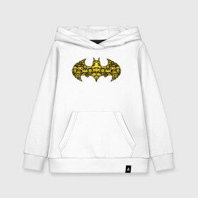 Детская толстовка хлопок с принтом Batman logo в Тюмени, 100% хлопок | Круглый горловой вырез, эластичные манжеты, пояс, капюшен | Тематика изображения на принте: bat man | batman | batman comics | caped crusader | comics | dark knight | shtatjl | бетмен | брюс уэйн | бэт мен | бэтмен | тёмный рыцарь