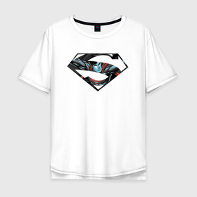 Мужская футболка хлопок Oversize с принтом Superman в Тюмени, 100% хлопок | свободный крой, круглый ворот, “спинка” длиннее передней части | clark kent | superman | кларк кент | супермен | супермэн
