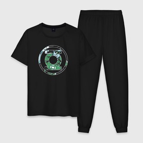 Мужская пижама хлопок с принтом Green Lantern в Тюмени, 100% хлопок | брюки и футболка прямого кроя, без карманов, на брюках мягкая резинка на поясе и по низу штанин
 | dc | dc comics | green lantern | shtatjl | зеленый фонарь