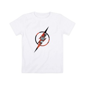 Детская футболка хлопок с принтом Flash в Тюмени, 100% хлопок | круглый вырез горловины, полуприлегающий силуэт, длина до линии бедер | barry allen | flash | shtatflash | барри аллен | флеш | флэш