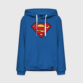Мужская толстовка с принтом Superman logo в Тюмени, френч-терри, мягкий теплый начес внутри (100% хлопок) | карман-кенгуру, эластичные манжеты и нижняя кромка, капюшон с подкладом и шнурком | clark kent | superman | кларк кент | супермен | супермэн