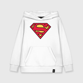 Детская толстовка хлопок с принтом Superman logo в Тюмени, 100% хлопок | Круглый горловой вырез, эластичные манжеты, пояс, капюшен | clark kent | superman | кларк кент | супермен | супермэн