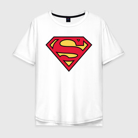 Мужская футболка хлопок Oversize с принтом Superman logo в Тюмени, 100% хлопок | свободный крой, круглый ворот, “спинка” длиннее передней части | Тематика изображения на принте: clark kent | superman | кларк кент | супермен | супермэн