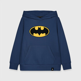 Детская толстовка хлопок с принтом Batman logo в Тюмени, 100% хлопок | Круглый горловой вырез, эластичные манжеты, пояс, капюшен | bat man | batman | batman comics | caped crusader | comics | dark knight | бетмен | брюс уэйн | бэт мен | бэтмен | тёмный рыцарь