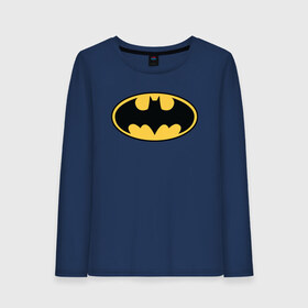 Женский лонгслив хлопок с принтом Batman logo в Тюмени, 100% хлопок |  | bat man | batman | batman comics | caped crusader | comics | dark knight | бетмен | брюс уэйн | бэт мен | бэтмен | тёмный рыцарь