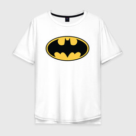 Мужская футболка хлопок Oversize с принтом Batman logo в Тюмени, 100% хлопок | свободный крой, круглый ворот, “спинка” длиннее передней части | bat man | batman | batman comics | caped crusader | comics | dark knight | бетмен | брюс уэйн | бэт мен | бэтмен | тёмный рыцарь