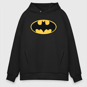 Мужское худи Oversize хлопок с принтом Batman logo в Тюмени, френч-терри — 70% хлопок, 30% полиэстер. Мягкий теплый начес внутри —100% хлопок | боковые карманы, эластичные манжеты и нижняя кромка, капюшон на магнитной кнопке | Тематика изображения на принте: bat man | batman | batman comics | caped crusader | comics | dark knight | бетмен | брюс уэйн | бэт мен | бэтмен | тёмный рыцарь