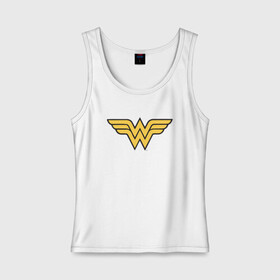 Женская майка хлопок с принтом Wonder Woman Logo в Тюмени, 95% хлопок, 5% эластан |  | dc | dc comics | diana prince | wonder woman | вандер вуман | вондер вуман | диана принс | супер женщина | чудо женщина