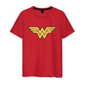 Мужская футболка хлопок с принтом Wonder Woman в Тюмени, 100% хлопок | прямой крой, круглый вырез горловины, длина до линии бедер, слегка спущенное плечо. | dc | dc comics | diana prince | wonder woman | вандер вуман | вондер вуман | диана принс | супер женщина | чудо женщина
