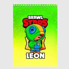 Скетчбук с принтом BRAWL STARS LEON в Тюмени, 100% бумага
 | 48 листов, плотность листов — 100 г/м2, плотность картонной обложки — 250 г/м2. Листы скреплены сверху удобной пружинной спиралью | brawl stars | brawl stars leon | brawler | leon | бравл старз | бравлер | леон